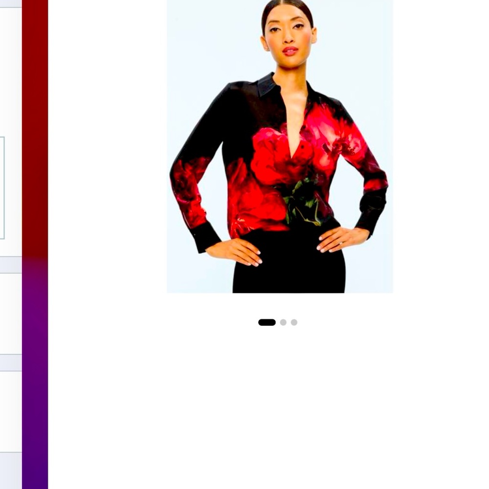 Alice and Olivia peony silk blouse